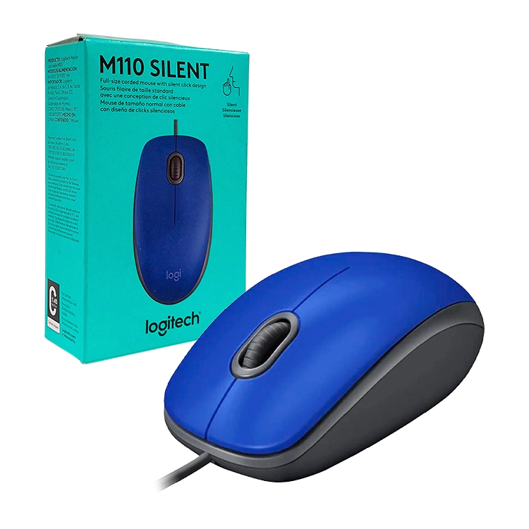 Mouse Logitech M110 Silent Azul con Clable Art.910-6662